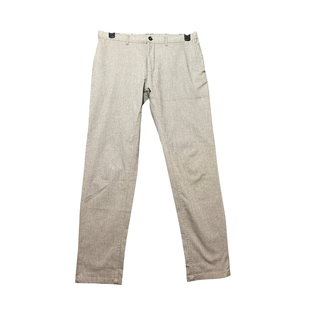 Zara Man Trousers Mens Size 32 Gray Excellent Textured Slim Fit Chinos